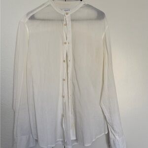 Zara Men’s Oriental Large Cotton White Button-Up Shirt